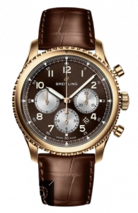 Replica Breitling Navitimer 8 B01 18ct Red Gold | Bronze Dial Leather Strap Watch