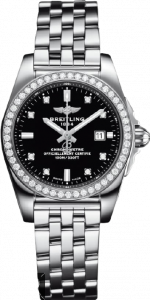 Breitling Galactic Stainless Steel Black Dial Ladies A7234853/BE50/791A Replica Watch