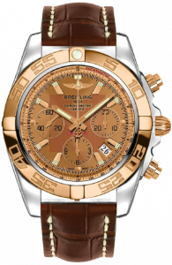 Replica Breitling Chronomat 44 Steel and Rose Gold Polished Bezel Croco Strap CB011012/H548/739P/A20BA.1