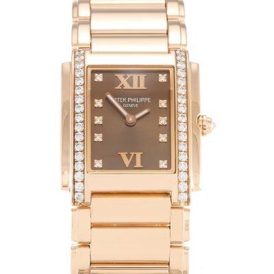 LADIES PATEK PHILIPPE TWENTY-4 4910/11R CHOCOLATE DIAMOND - Top Watches