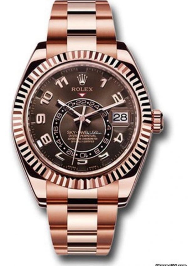 Rolex Sky-Dweller  Gold Bracelet Rare Chocolate Dial - Top Watches