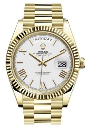 Daydate gold white dialsuper clone