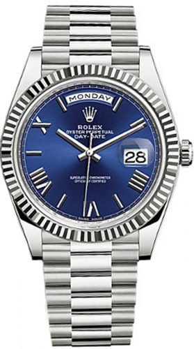 Rolex Day-Date 40mm White Gold Blue