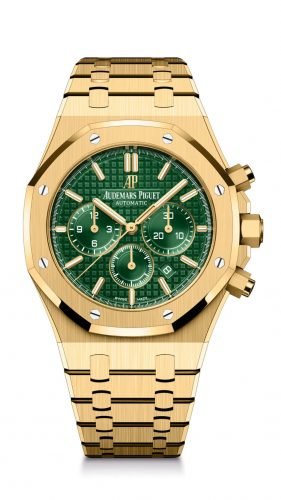 AUDEMARS PIGUET ROYAL OAK JUMBO PLATINUM GREEN DIAL GOLD BRACELET