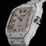 Moissanite Cartier Swarovski, Silver, Roman numbers - DrWatch Premium Watch
