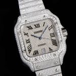 Moissanite Cartier Swarovski, Silver, Roman numbers - DrWatch Premium Watch