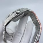 High quality replica Iced Out Moissanite Rolex DayDate Oyster-Perpetual with Iced Roman number dial, Silver (Pick Style) - DrWatch Premium Watch