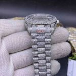 High quality replica Iced Out Moissanite Rolex DayDate full iced silver case - DrWatch Premium Watch