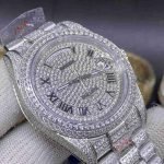High quality replica Iced Out Moissanite Rolex DayDate full iced silver case - DrWatch Premium Watch