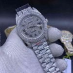 High quality replica Iced Out Moissanite Rolex DayDate full iced silver case - DrWatch Premium Watch