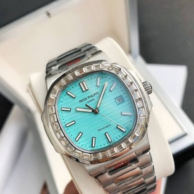 Iced Out Moissanite Patek Tiffany with baguette diamonds bezel - DrWatch Premium Watch