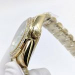 Iced Out Moissanite Rolex Datejust goldgreen 31mm, bezelstones 6-9 clock - DrWatch Premium Watch