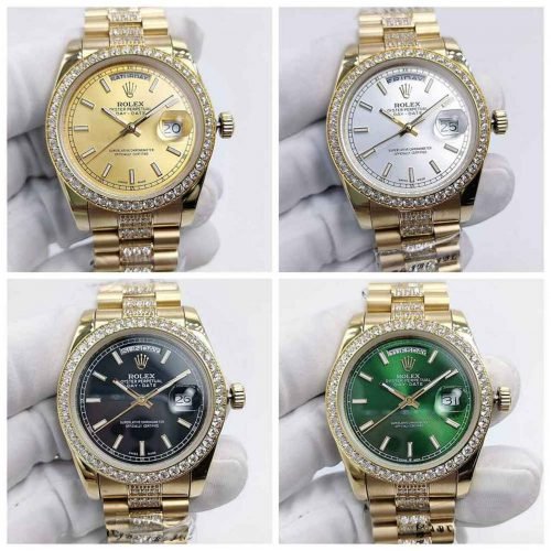 Iced Out Moissanite Rolex DayDate gold case diamonds president bracelets (Pick style) - DrWatch Premium Watch