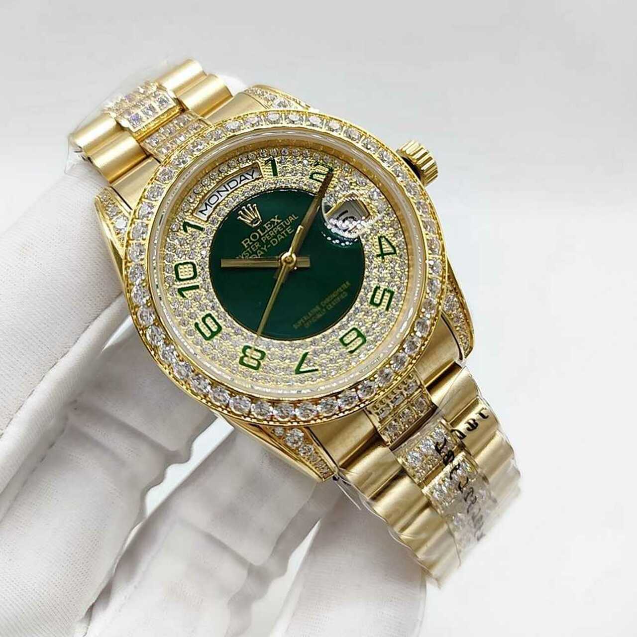 Iced Out Moissanite Rolex DayDate Circle dial face 31mm/41mm - drwatch