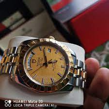 Replica Tudor Classic Date Day 41mm Champagne Dial Steel Yellow Gold Strap Watch 23013-1 photo review