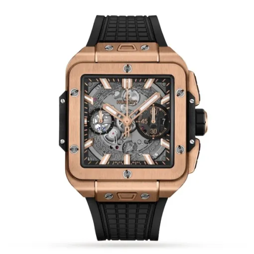 Hublot Square Bang Men Automatic Skeleton Rubber Watch 821.OX.0180.RX