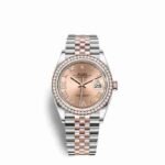 Rolex DateJust 36 Oyster, 36 mm, Oystersteel, Everose gold and diamonds