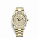 Rolex Day-Date 40 Oyster, 40 mm, yellow gold and diamonds