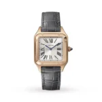 Cartier Santos-Dumont Women Quartz Silver Alligator Watch WGSA0022