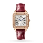 Cartier Santos-Dumont Women Quartz Silver Leather Watch WJSA0017