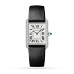 Cartier Tank Must Women Quartz Silver Calf Watch W4TA0017