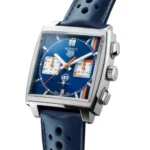 TAG Heuer Monaco Men Automatic Blue Leather Watch CBL2115.FC6494