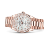 Rolex Day-Date 36 Oyster 36 mm Everose gold and diamonds 128345RBR - DrWatch Premium Watch