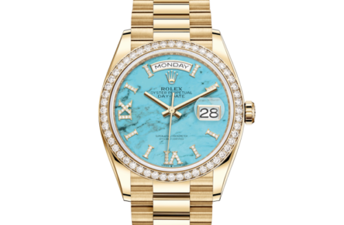 Rolex Day-Date 36 Oyster 36 mm yellow gold and diamonds 128348RBR