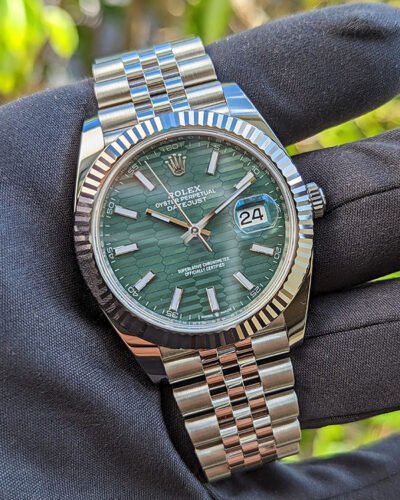 Rolex Datejust 41 Motif Green Dial Jubilee Bracelet (126334)