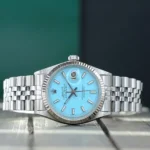 Rolex Datejust 41 White Gold/Steel Custom Turquoise "Tiffany" Index Dial Fluted Bezel Jubilee Bracelet 126334