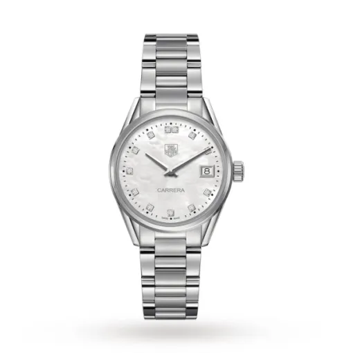 TAG Heuer Carrera Women Quartz Mother of Pearl Stainless Steel Watch WAR1314.BA0778 - DrWatch Premium Watch
