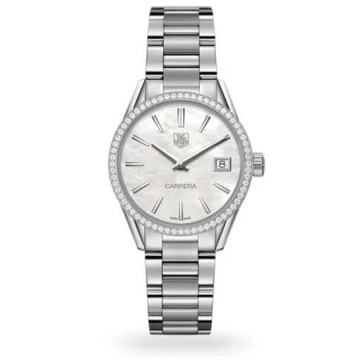 TAG Heuer Carrera Quartz White Stainless Steel Watch WAR1315.BA0778 - DrWatch Premium Watch