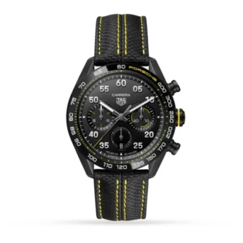 TAG Heuer Carrera Men Automatic Black Leather Watch CBN2A1H.FC6512