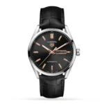 TAG Heuer Carrera Men Automatic Black Alligator Watch WBN2013.FC6503
