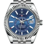 Rolex Sky Dweller Blue Dial White Gold Bezel Steel Jubilee 326934