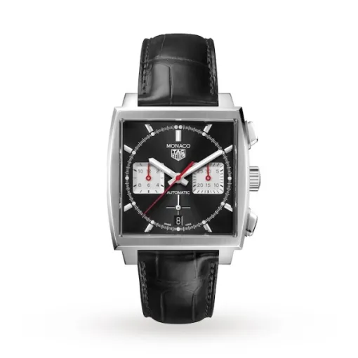 TAG Heuer Monaco Men Automatic Black Alligator Watch