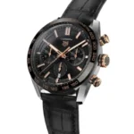 TAG Heuer Carrera Men Automatic Black Alligator Watch