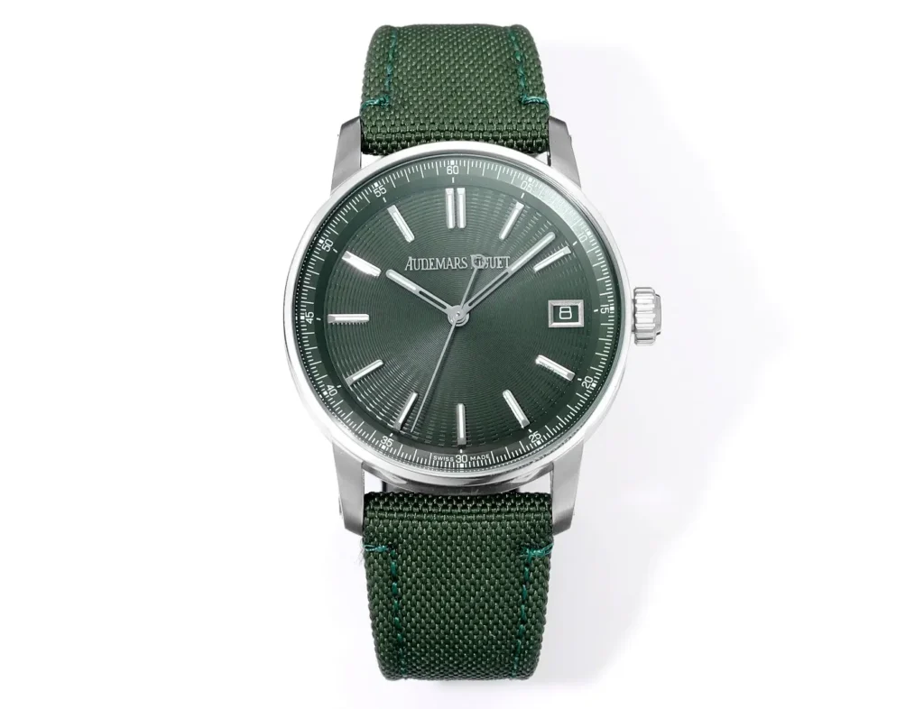 Watch Audemars Piguet Code 11 59 Green Dial Stainless Steel Watch With Fabric Strap3629