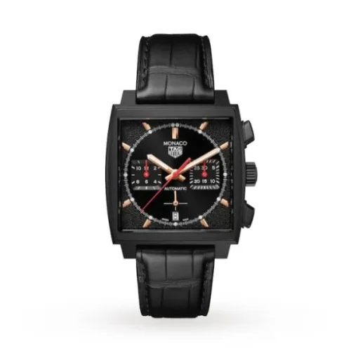 TAG Heuer Monaco Men Automatic Black Alligator Watch