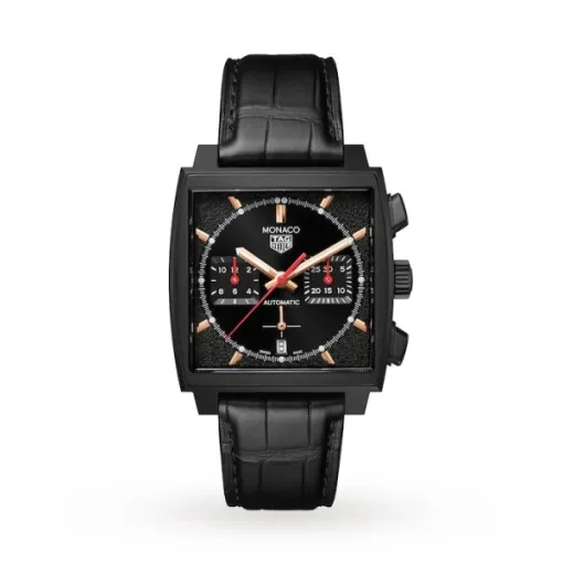 TAG Heuer Monaco Men Automatic Black Alligator Watch