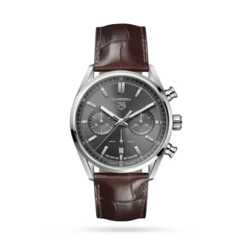 TAG Heuer Carrera Men Automatic Grey Alligator Watch