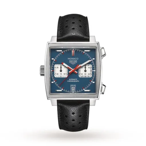 TAG Heuer Monaco Men Automatic Blue Leather Watch
